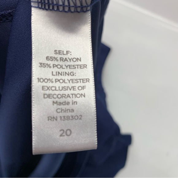 Avenue Maxi Dress Plus Sz 20 Gauzy Blue Sleeveless Ruffle Lined Flowy V Neck - Picture 12 of 12